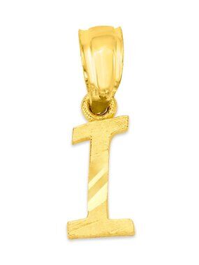 Solid 10k Gold Letter I Pendant - Personalized Initial Jewelry Gifts